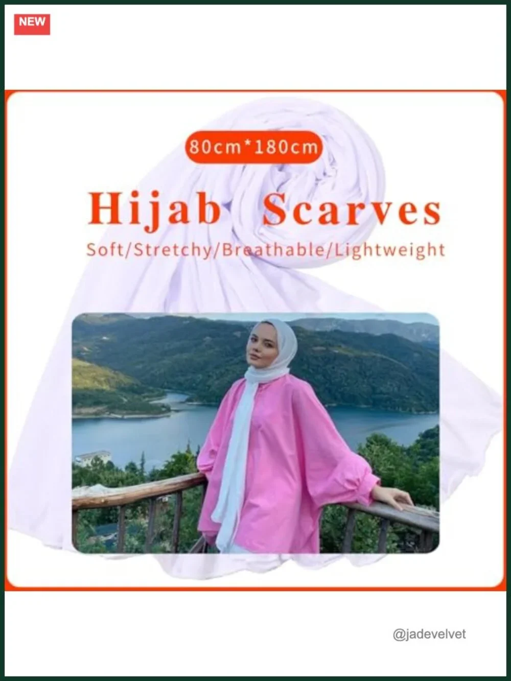 Long Soft Jersey Head Wrap Scarf 71x32 Stretchy Turban for Women